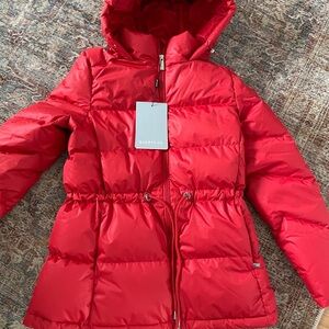 NEW Women's Red Hooded Puffer Jacket